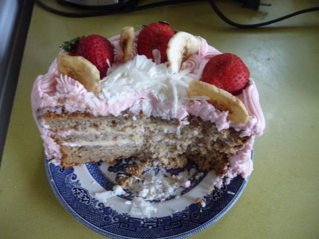 Strawberry banana cake