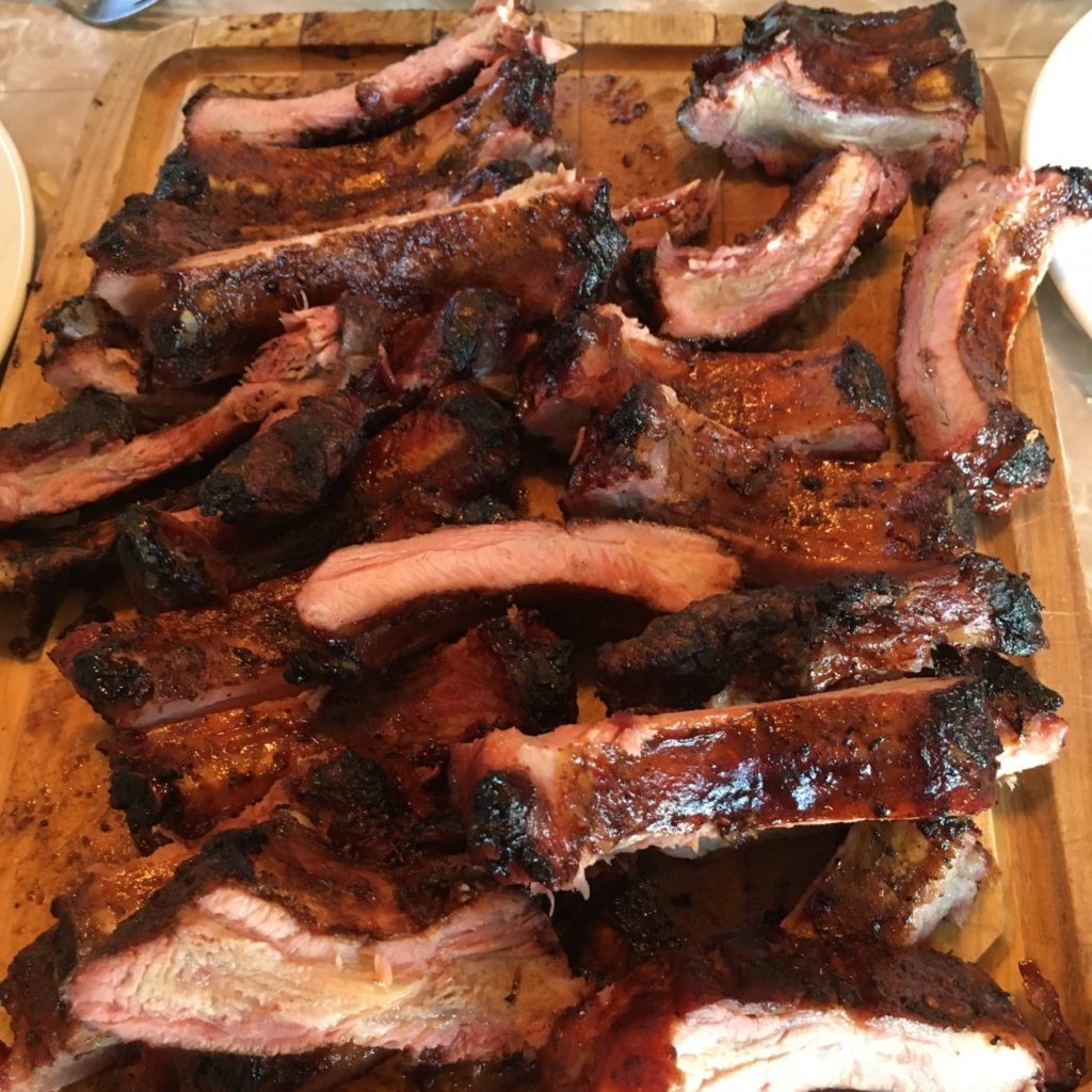 barbecue ribs chopped